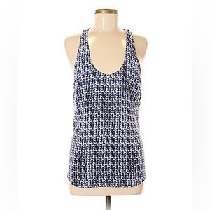 Joie 100% Silk Sleeveless Scoop-Neckline Seahorse Print White / Blue Size M